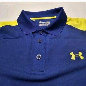 Under Armour Men's Polo in Navy and Neon Yellow
